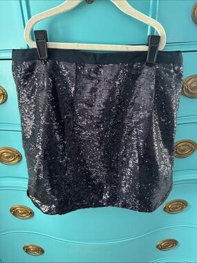 J. Crew Navy Blue Sequin Mini Skirt